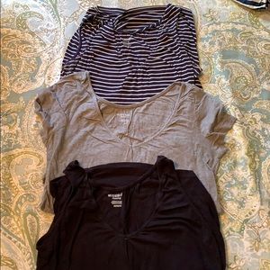 Set of three maternity/nursing tees